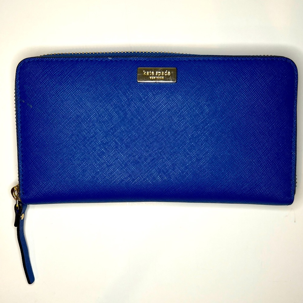 Kate Spade Large Full Zip Wallet Blue (Pre-Owned)